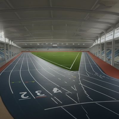 콘크리트 및 아스팔트 기반에 대한 마찰 및 충격 흡수 기능이 있는 IAAF 달리기 트랙
