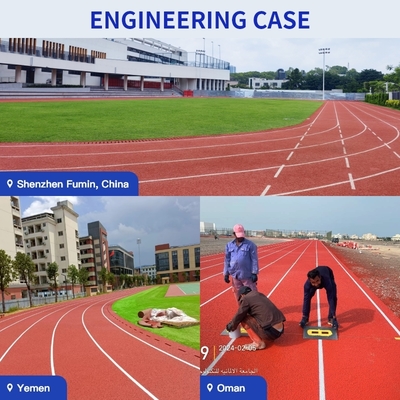13mm 하이브리드 플라스틱 육상 트랙 친환경 PU 및 EPDM 과립 내마모성 노화 방지 IAAF 규격 학교용 간편 설치
